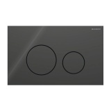 Cutout image of Geberit Sigma40 Round Black Glass Dual Flush Plate